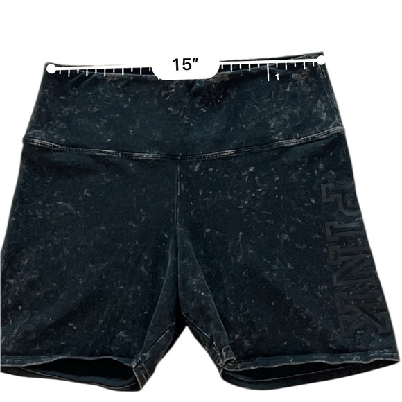 PINK Victoria's Secret Black Bike Shorts Acid Wash Size XL - Picture 5 of 8